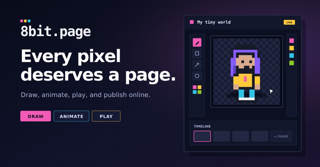 I built a browser-based pixel art editor that lets you start drawing without an account logo